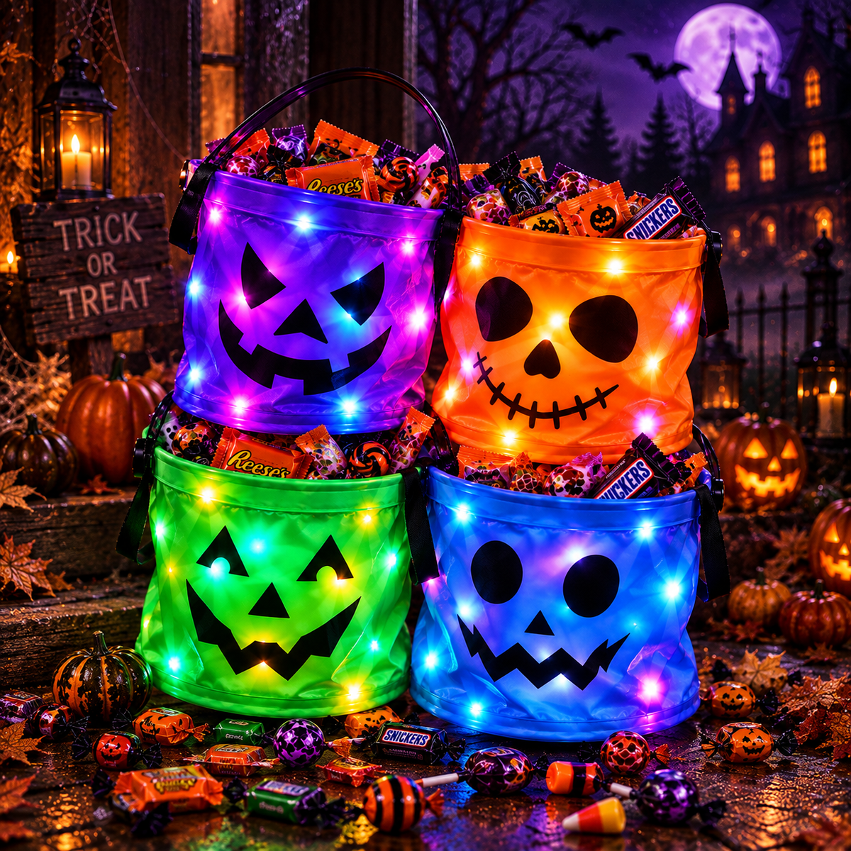 GLOW SQUAD HERE— 4 LED BUCKETS