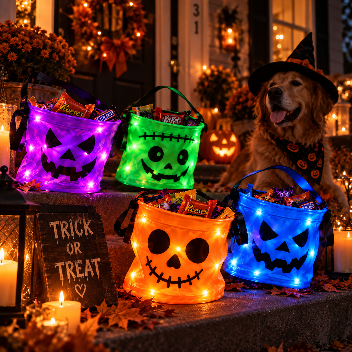 Reusable Halloween LED Candy Bucket